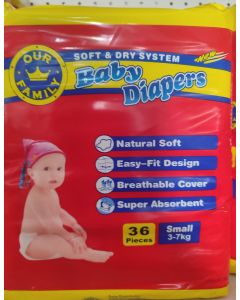 OUR FAMILY BABY DIAPER - SMALL SIZE